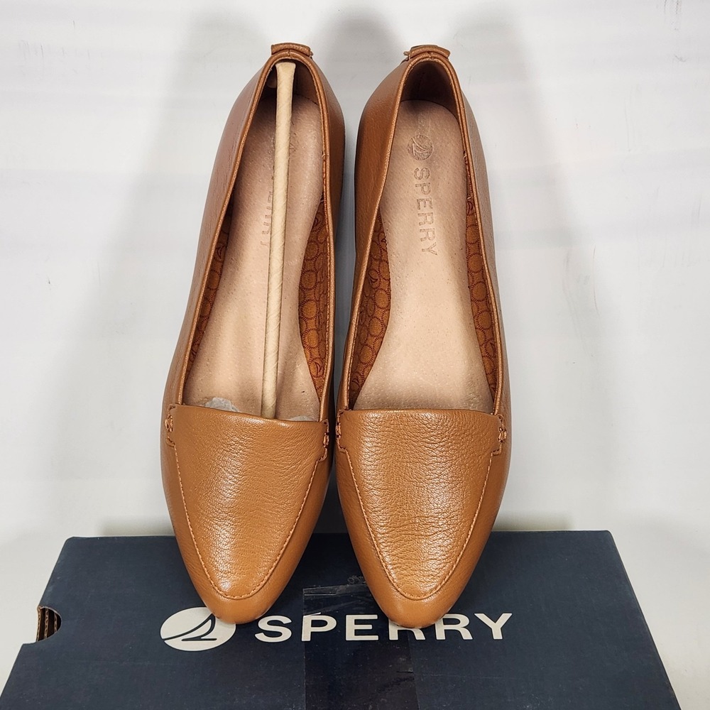 Sperry Piper Ballet Flat Womens Size 8 Bronzer Tan Leather Pointed Toe Slip On - Picture 3 of 6